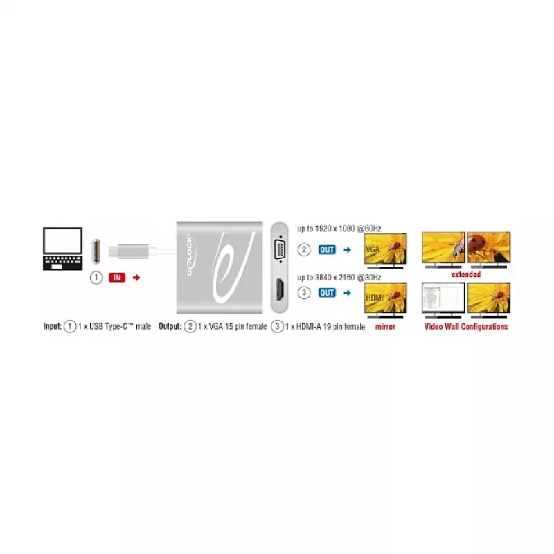 Adattatore grafico USB DeLOCK 87705