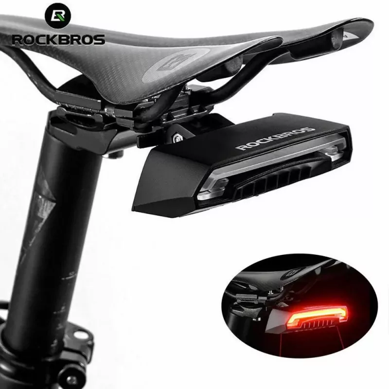Rockbros LKWD-R1 Fanale posteriore per bici con laser e telecomando, nero