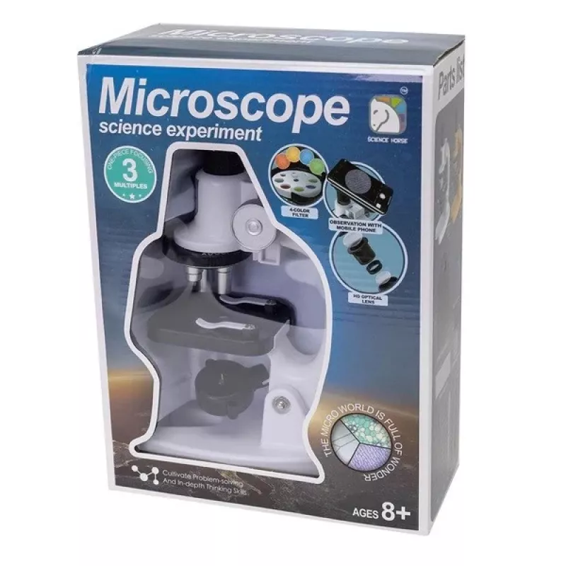 Microscopio Ascato 124582, ingrandimento 40x, illuminazione LED, microscopio didattico e da laboratorio