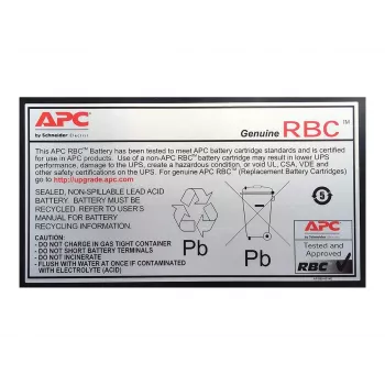 Cartuccia di sostituzione batteria APC APCRBC110 (OEM), piombo-acido sigillata (VRLA), 1 pz., 84 VAh, nero, RoHS, 2,5 kg