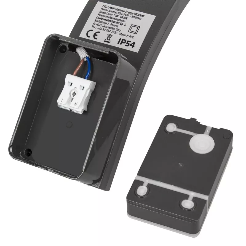Lampada da parete esterna LED MACLEAN MCE343 GR – 10 W, illuminazione per facciate, grigio