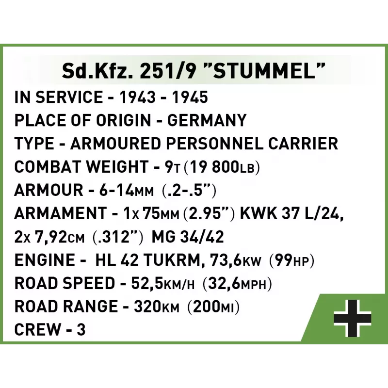 Sd.Kfz. 251/9 Stummel, giocattolo da costruzione