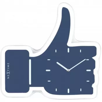NeXtime orologio 5185bl Mini Thumbs Up, 20,5x21, da parete, blu/argento