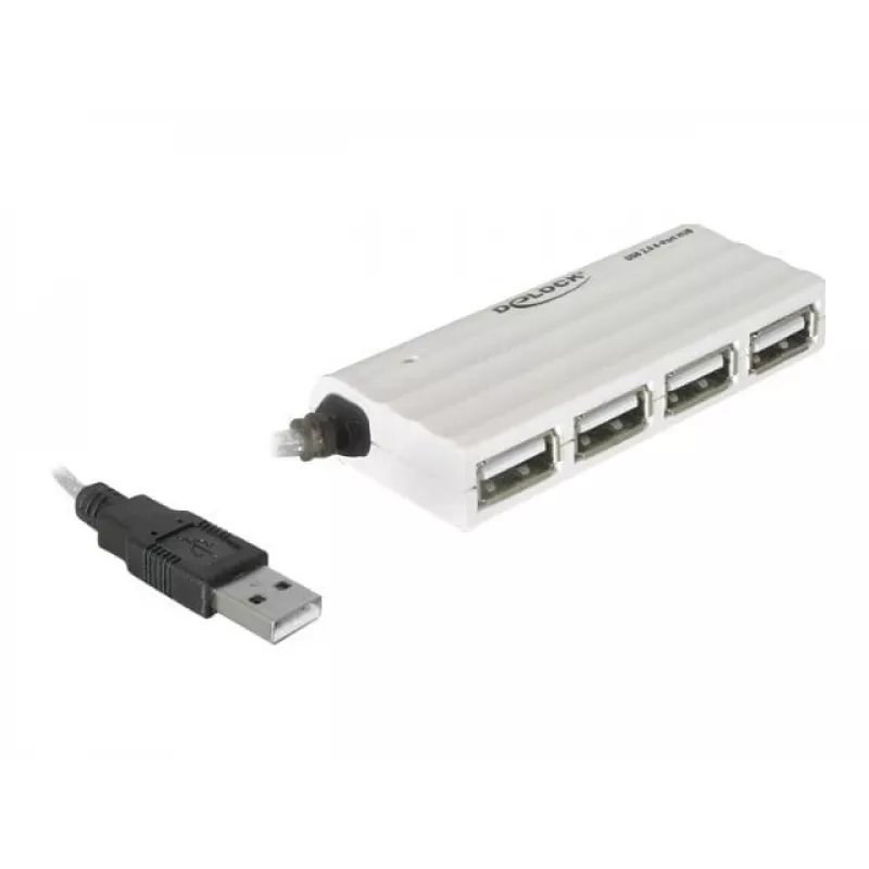 Hub USB DeLOCK 87445 4 porte esterno 480 Mbit/s bianco