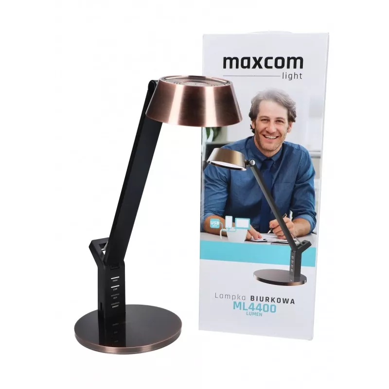 Lampada da scrivania LED MAXCOM ML 4400 — 4400 lumen, finitura rame
