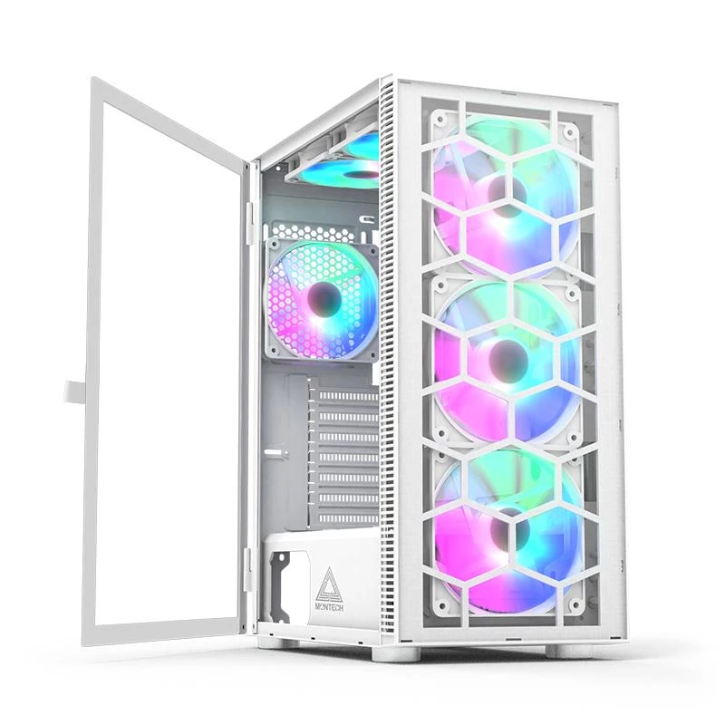 Case PC Montech X3 GLASS mid-tower bianco