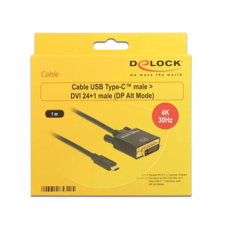 Adattatore USB-C su DVI DeLOCK 1 m 85320