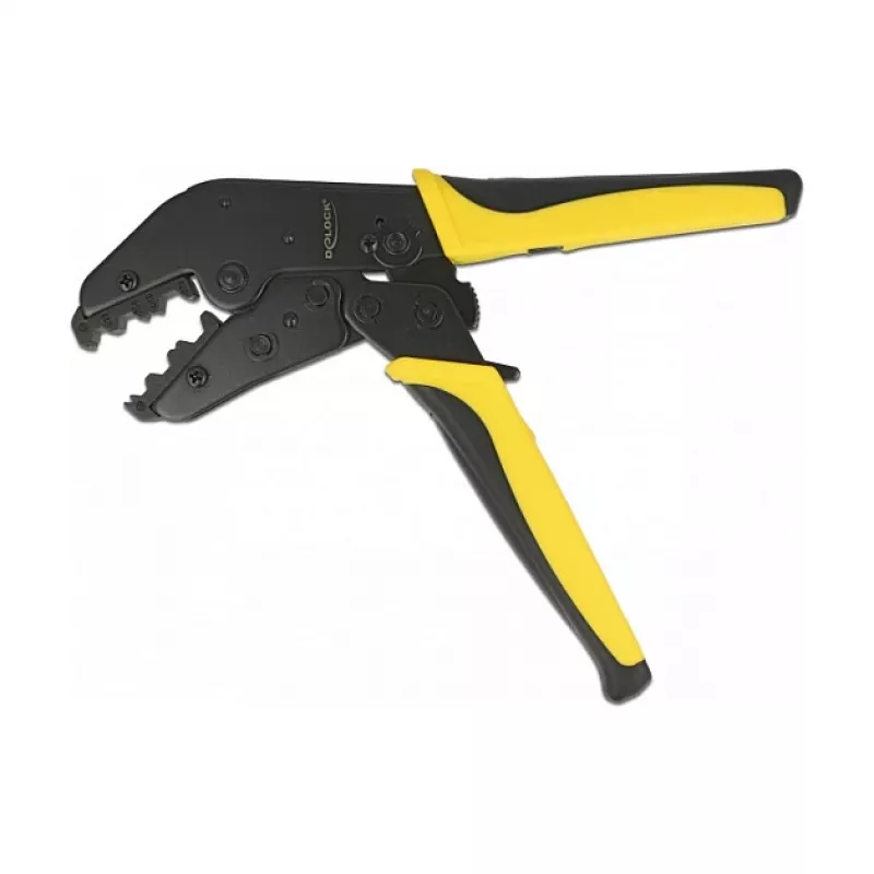 Pinza crimpatrice coassiale DeLOCK 90528 universale per 4 diametri angolata
