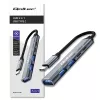 Qoltec 53790 hub adattatore USB-C 3.1 5in1 | USB-C PD | USB-C | 2x USB 2.0 | USB 3.0