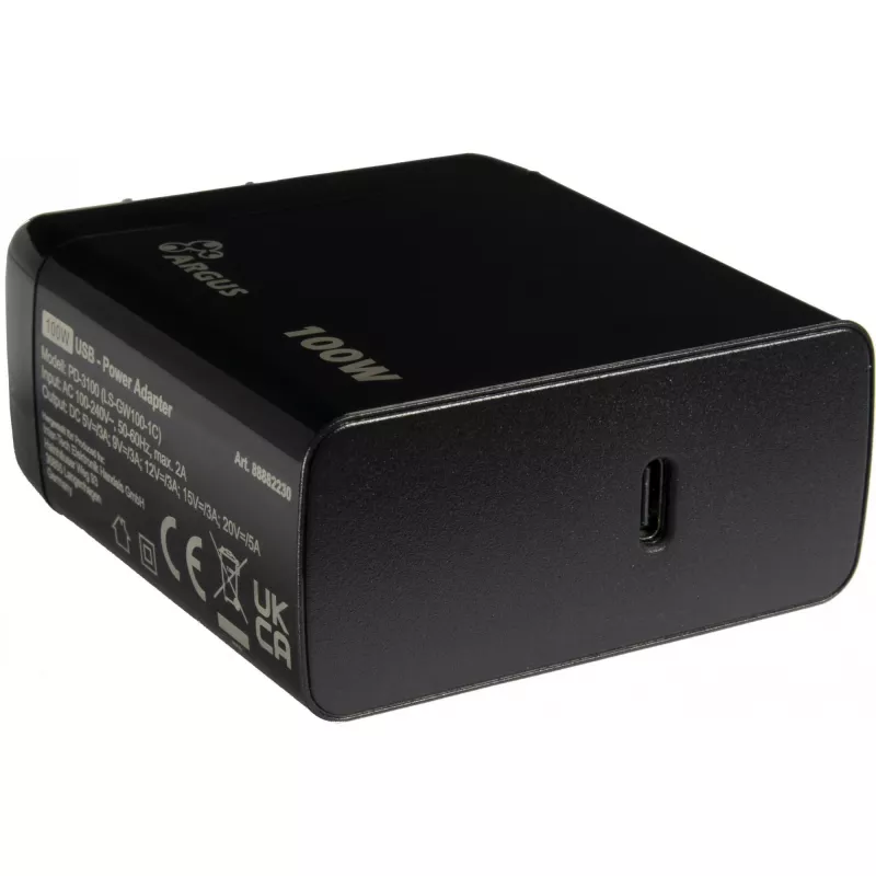 Caricabatterie PD INTER-TECH PD-3100 100W USB-C nero alimentatore rapido