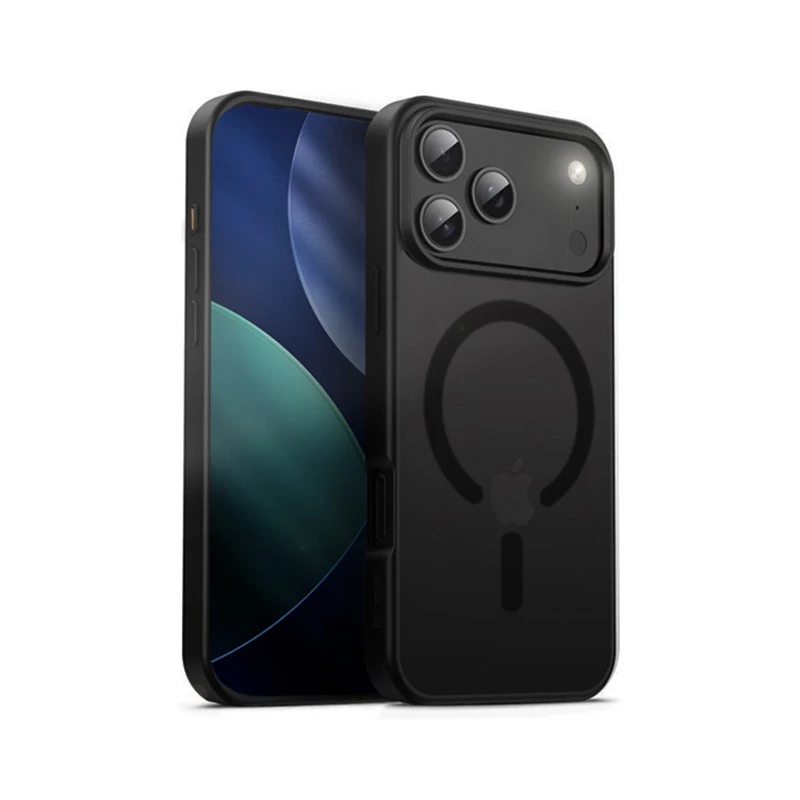 Crong Hybrid Frost MAG Cover Case con MagSafe per iPhone 17 Pro Max Frosted nero