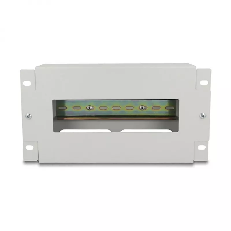 Delock 67319 Barra per interruttori automatici da 10" con copertura e guida DIN, 3U, metallo, grigio