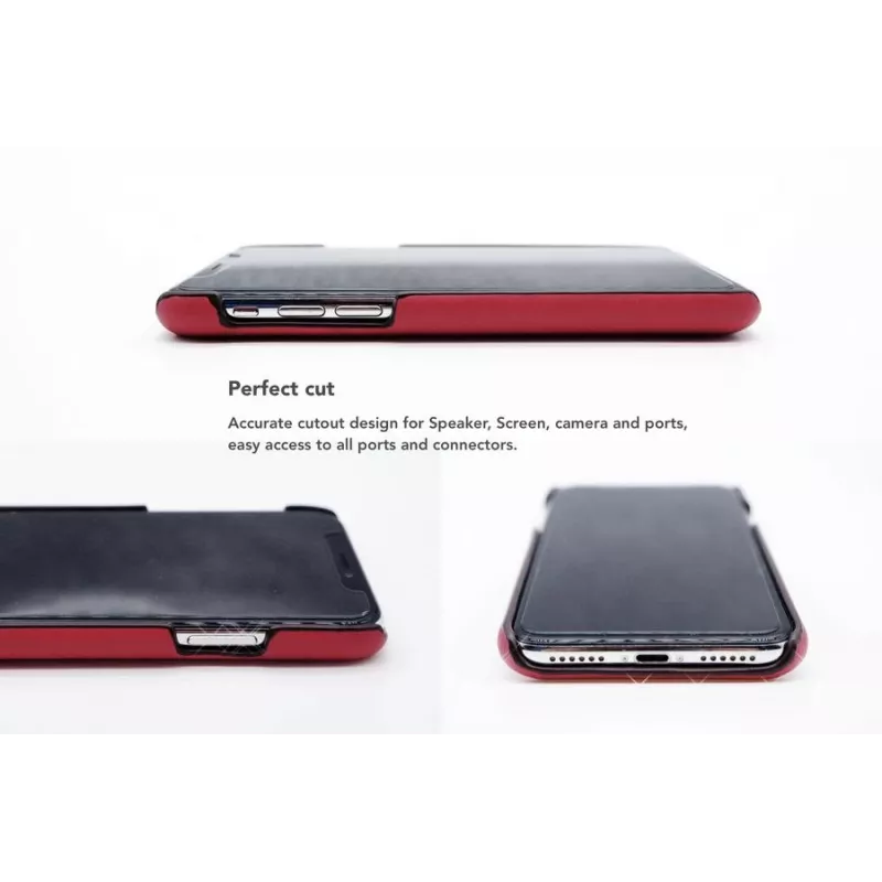 Custodia posteriore con porta carte VixFox per Samsung S9 — cover protettiva rosso rubino con porta carte