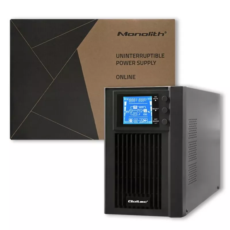 Qoltec 53042 UPS (gruppo di continuità) doppia conversione (online) 1 kVA 800 W 2 uscite AC