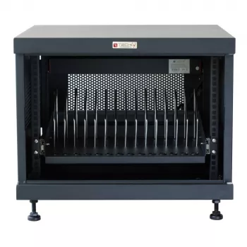Organizer per cavi da rack TECHLY 367652 con fissaggio adesivo 3M, acciaio, 550×550×410 mm, nero