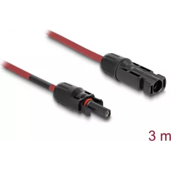 Cavo DELOCK 90971 accessorio pannello solare, 3 m, sezione conduttore 4 mm², connettore maschio-femmina DL4, 1000 V DC, rosso/nero