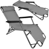 Sedia a sdraio da giardino pieghevole con cuscino Black Forest, grigio