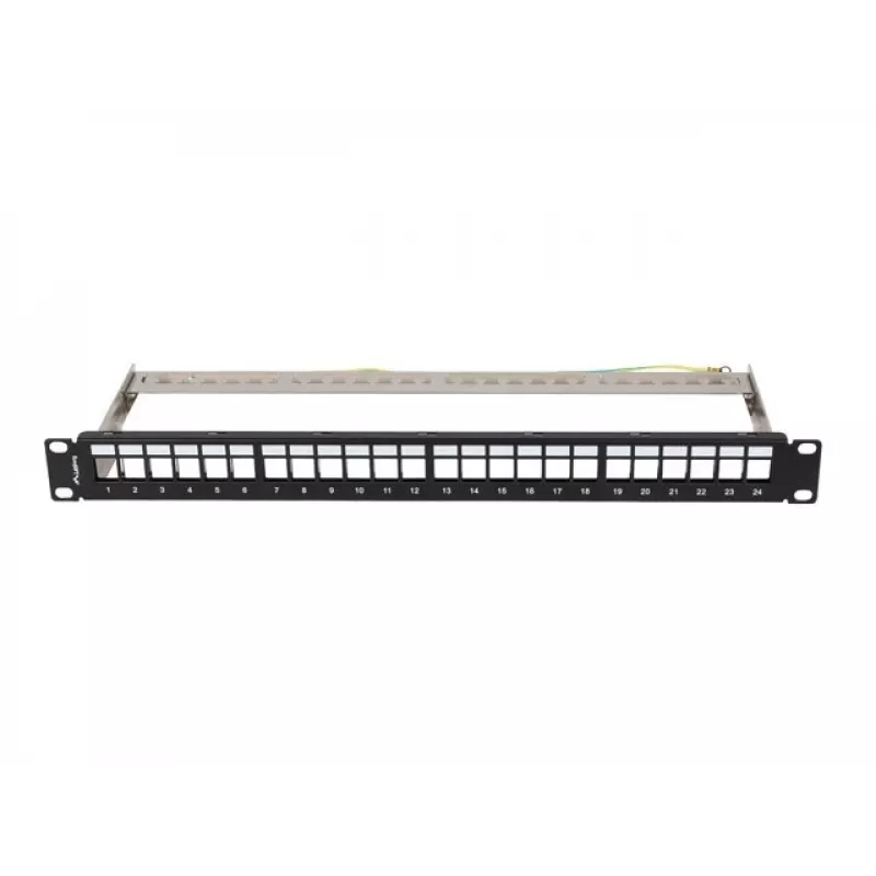 Patch panel vuoto 24 porte 1U 19 pollici FTP per moduli keystone nero
