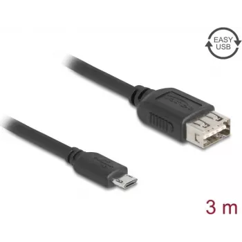 Cavo USB 2.0 DELOCK 81520 – Micro-USB-B su USB A, 3 m, nero