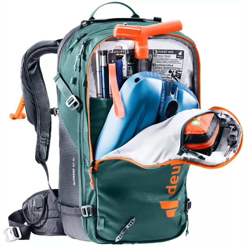 Deuter Alproof 30 SL zaino da valanga - nero/verde denim