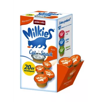Snack liquido al latte animonda Harmony ANIMONDA Milkies confezione convenienza 20 x 15 g per gatti adulti, gusto latte, liquido
