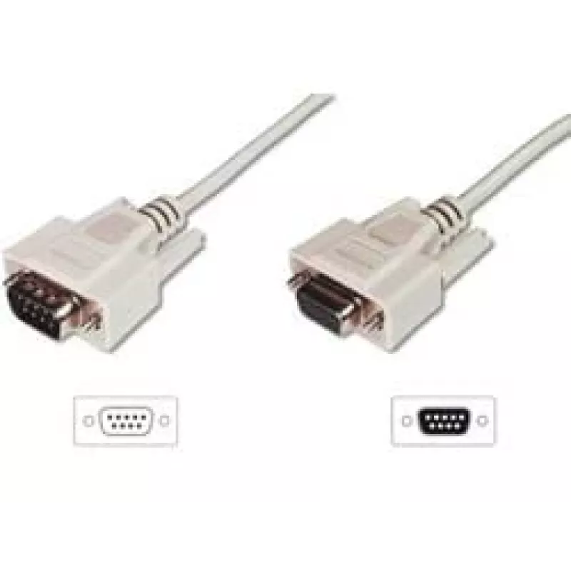 Digitus ASSMANN - Cavo prolunga seriale - DB-9 (M) - DB-9 (F) - 3 m - stampato, viti a testa zigrinata - beige (AK-610203-030-E)