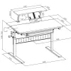 Scrivania per bambini Ergo Office ER-483 — regolabile in altezza compatta