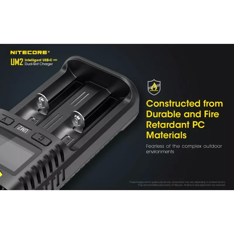 Caricabatterie Nitecore UM2 batterie domestiche DC ioni di litio nichel-cadmio