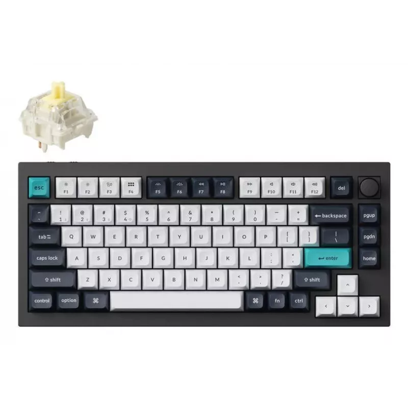 Tastiera meccanica Keychron Q1 Max 75% con Banana Switches, Carbon Black
