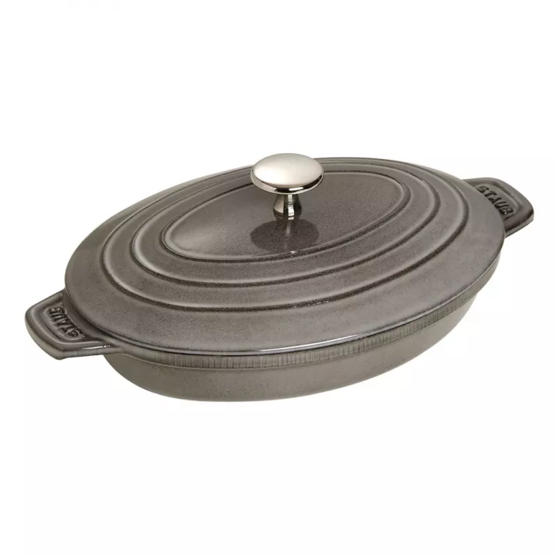Pirofila ovale con coperchio Staub - grafite