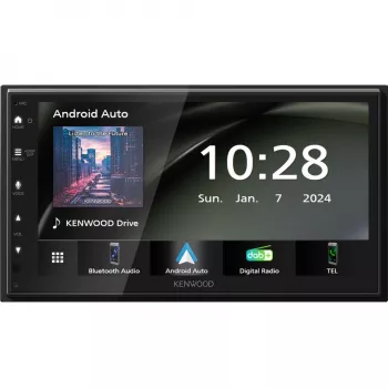 Moniceiver Double-DIN Kenwood con Android Auto, Apple CarPlay, sintonizzatore DAB+, ingresso per telecamera posteriore