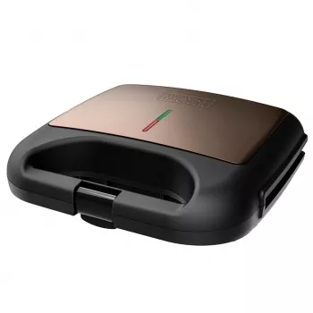 Tostiera per panini Black & Decker BXSA753E — 2 panini, 750 W, piastre antiaderenti, superficie di grigliatura 215×125 mm, acciaio inox compatto