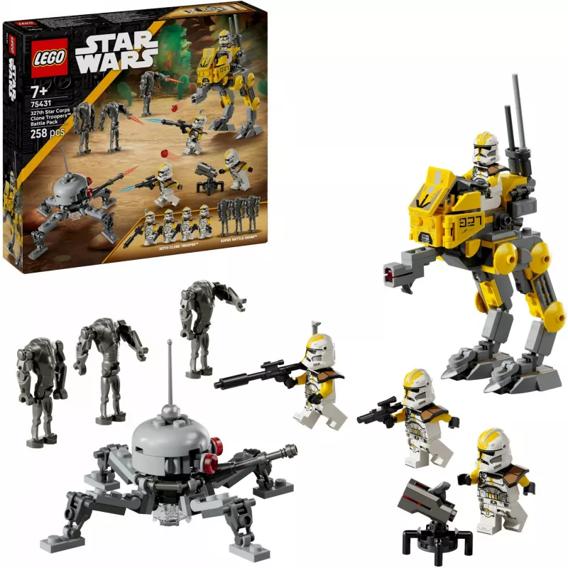 Set LEGO Star Wars 327th Star Corps Clone Troopers Battle 75431 — 258 pezzi, 7 minifigure, età 7+