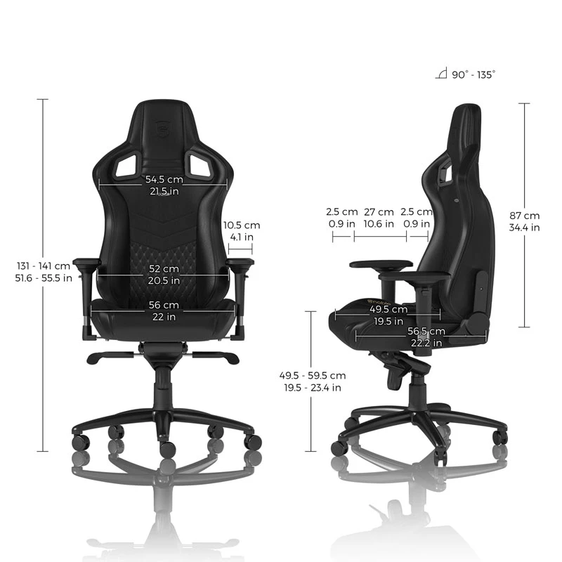 Sedia gaming noblechairs EPIC pelle vera - nero
