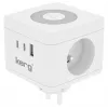 Ciabatta Kerg M02730 — 2 prese tipo F, 3 porte USB (USB-A + USB-C), 16 A 250 V~, cavo 1,5 m, bianco