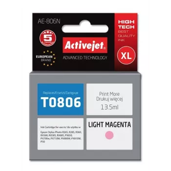 Cartuccia d'inchiostro ActiveJet AE-806N compatibile per Epson, light magenta, 13,5 ml, a base di colorante, resa alta XL