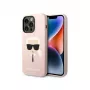 Karl Lagerfeld KLHMP14XSLKHLP iPhone 14 Pro Max 6.7 custodia rigida rosa chiaro / rosa chiaro silicone Karl pollici Head Magsafe