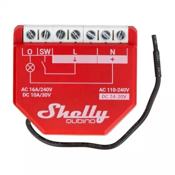 Interruttore intelligente Shelly W 1PM plastica 16A 110–240V, Z-Wave, 868,4 MHz, rosso, 42×37×16 mm