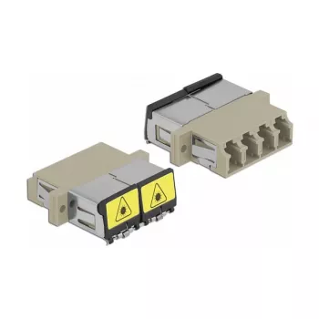 Accoppiatore in fibra ottica DeLOCK 86904 LC quad femmina su LC quad femmina multimodale beige