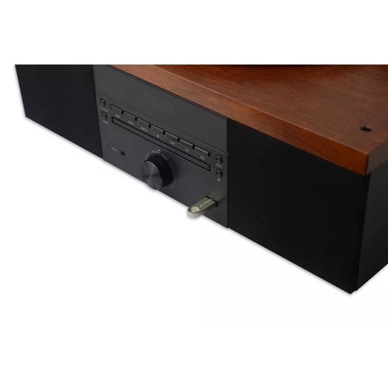Giradischi AKAI ATT-14BT con Bluetooth, trasmissione a cinghia, preamplificatore phono integrato, uscita USB
