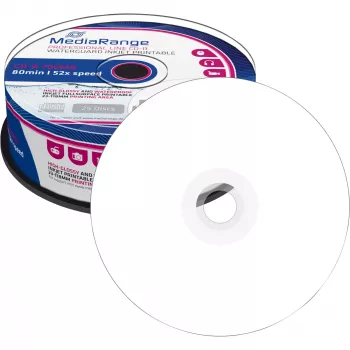 CD-R MediaRange MRPL512 700 MB 52x stampabile inkjet 25 pezzi a spirale