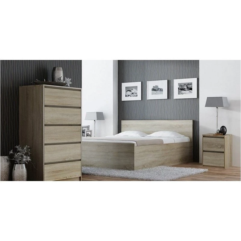 Topeshop K2 SONOMA comodino 2 cassetti rovere