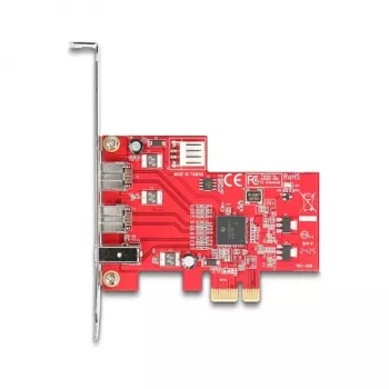 DeLOCK 90738 Adattatore PCIe Firewire interno IEEE 1394 rosso