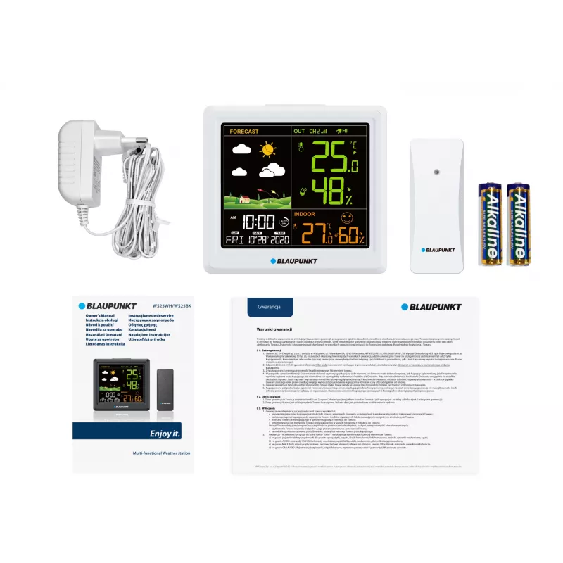 Stazione meteo BLAUPUNKT WS25WH – misurazioni interne/esterne, sensori wireless