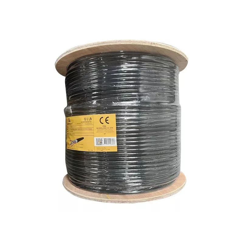 Gembird CAT6 UTP cavo LAN esterno massiccio 305 m nero
