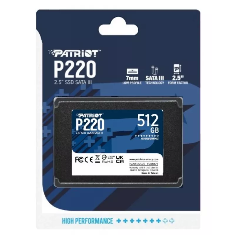 Patriot Memory P220 SSD da 512 GB, 2,5″, SATA III (P220S512G25)