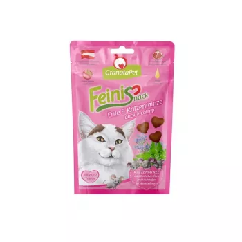 Snack per gatti Fox4Pets GRANATAPET FeiniSnack anatra e catnip, busta richiudibile, 50 g, senza zuccheri, senza glutine