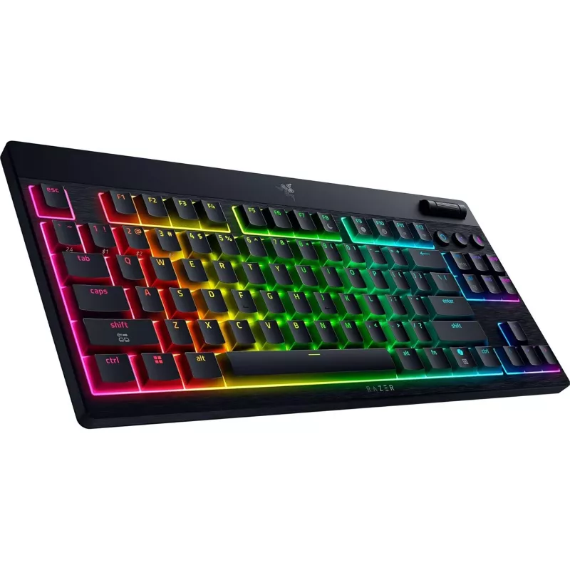 Razer | BlackWidow V4 Low-Profile Tenkeyless HyperSpeed | Tastiera | Wireless | US | Bluetooth | Nero | Switch gialli