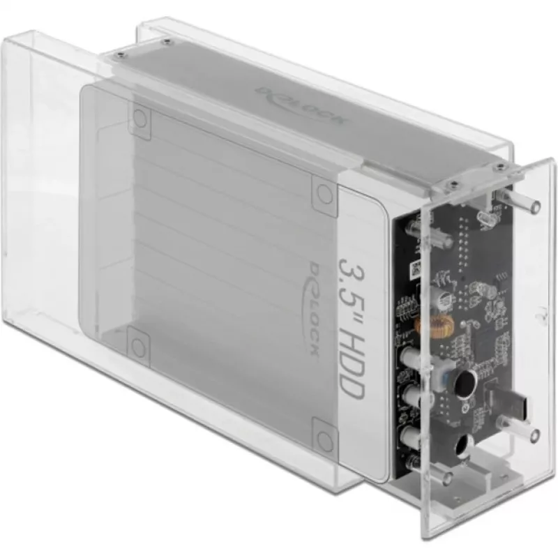 Case per HDD/SSD DeLOCK 42624 trasparente 2,5/3,5