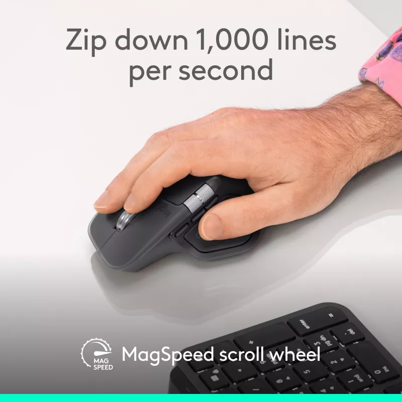 Logitech MX Master 4 for Business mouse – wireless + Bluetooth, 8000 DPI, grafite | Logitech